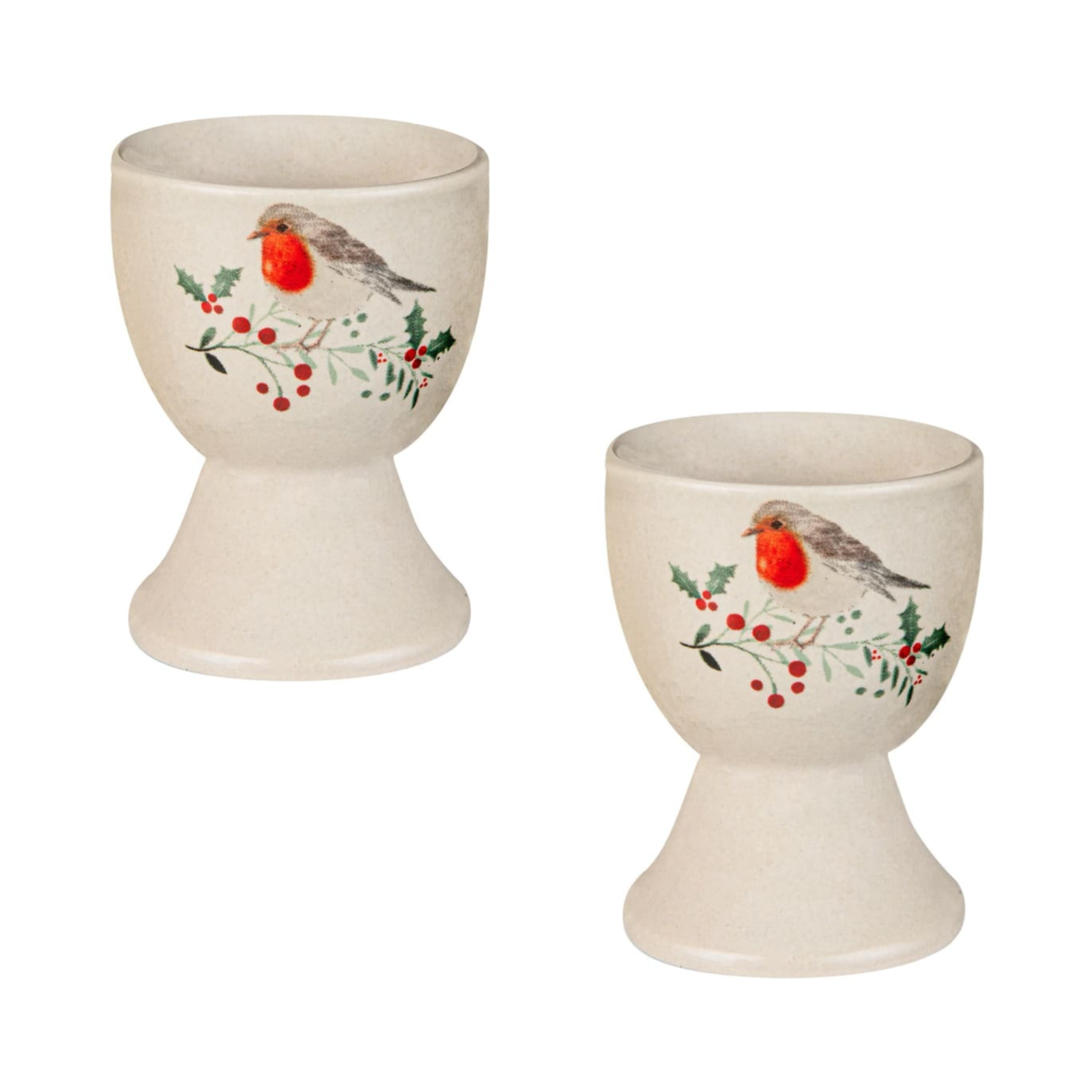 2Pc Robbin Print Egg Cup Holder Hard Soft Boiled Egg Holder Kitchen Breakfast