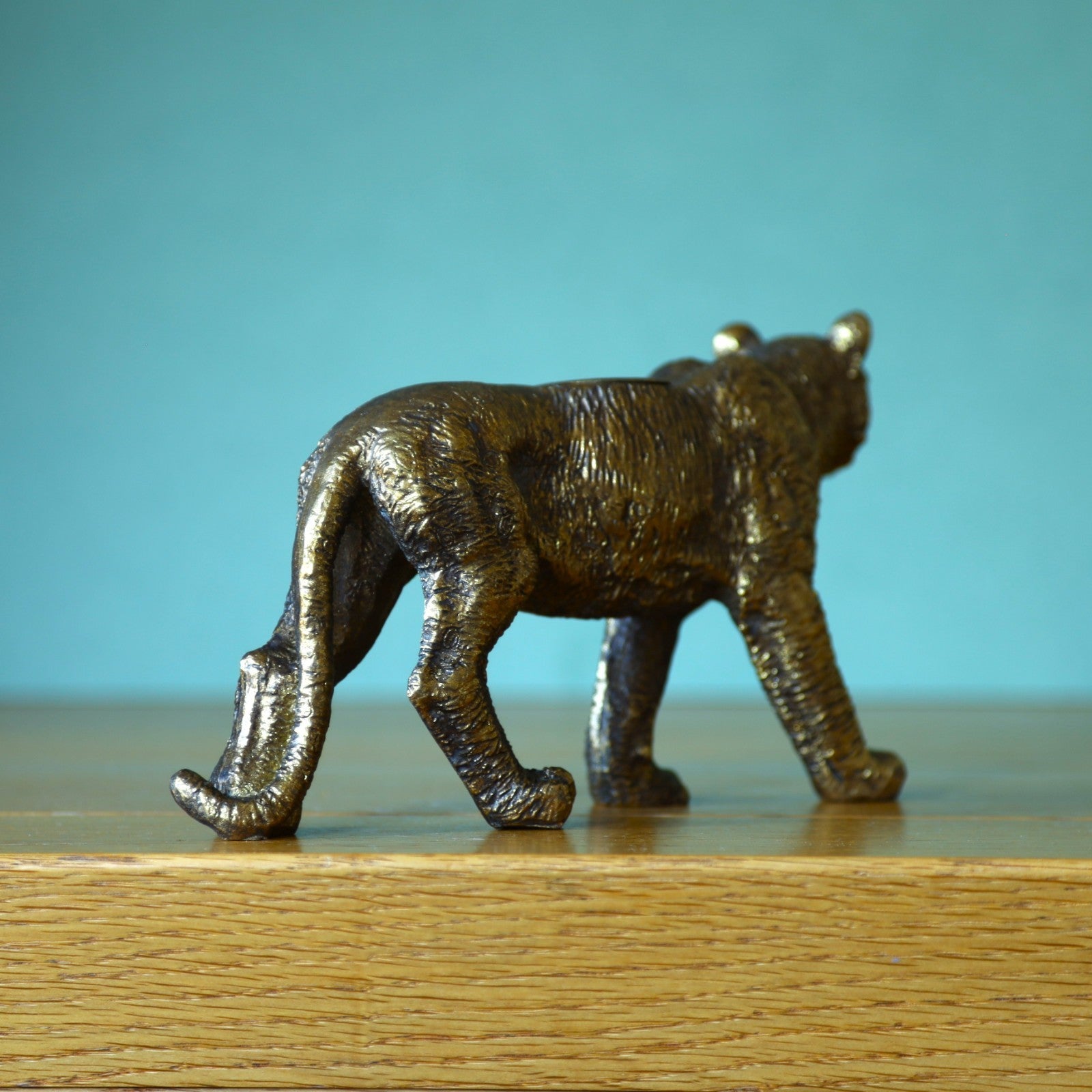 Resin Gold Leopard Taper/Dinner Candle Stick Holder Animal Statue Antique Gift
