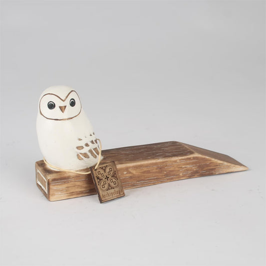 Wooden Owl Door Stopper Wedge Decorative Rustic Door Stop Heavy Duty Sculpture
