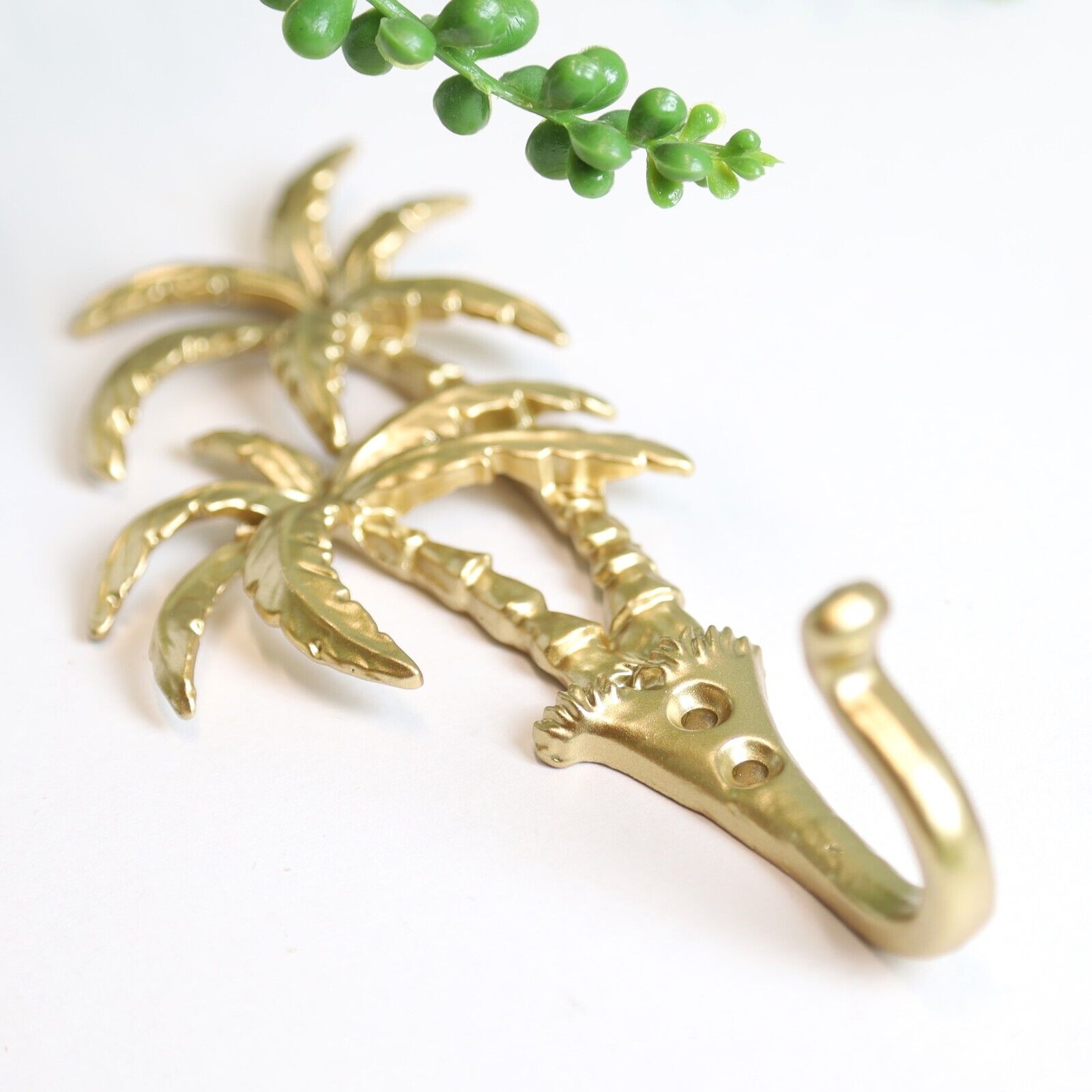 Palm Tree Gold Wall Hook Metal Clothes Scarf Leads Keys Hanger Home Decor Hooks