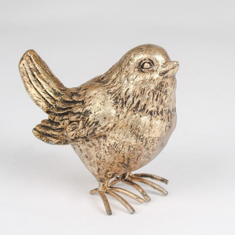 Resin Gold Robin Bird Head Up Desktop Ornament Indoor Figurine Statue Sculpture