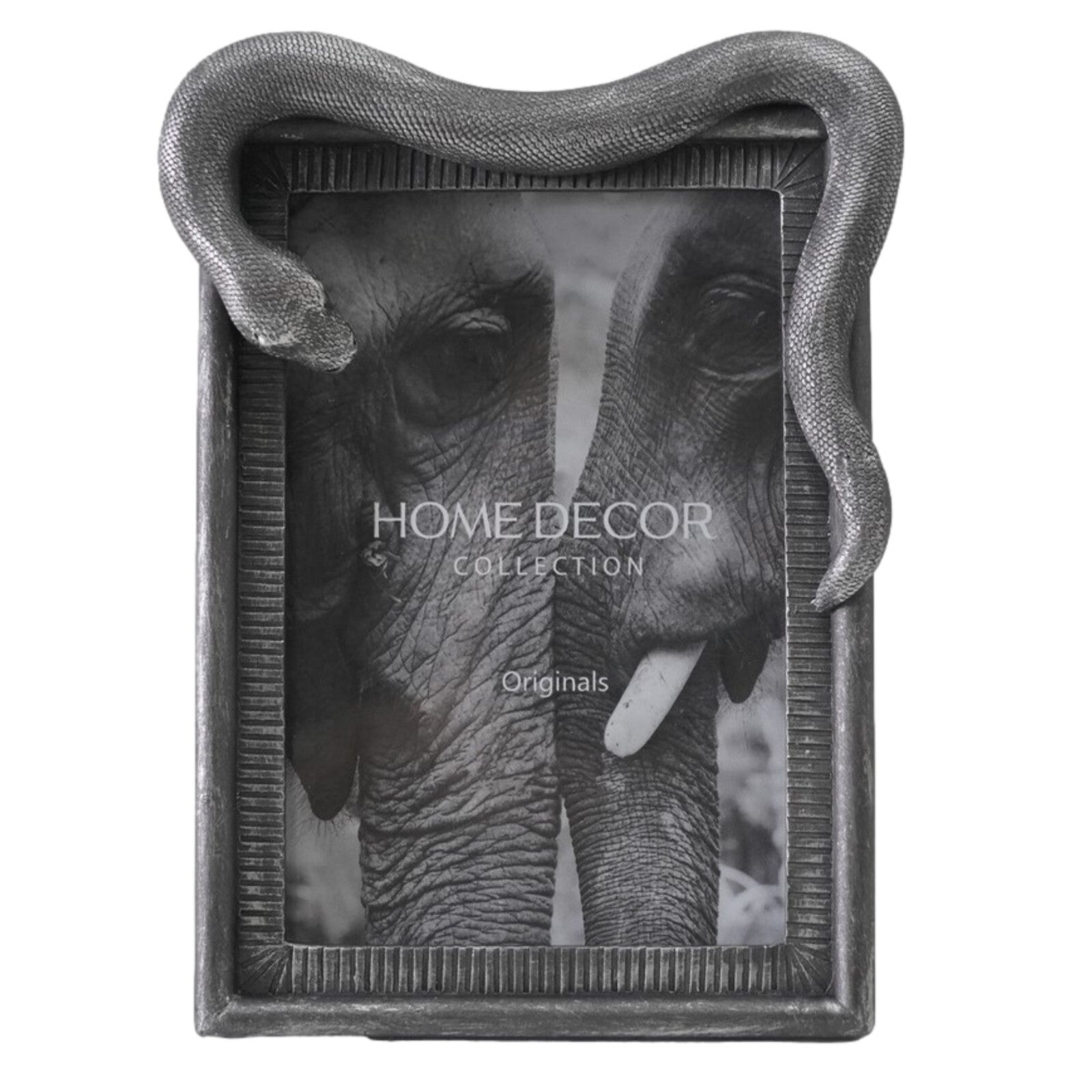 Resin Silver Snake Photo Frame 4x6inch Picture Holder Frame Sculpture Decoration