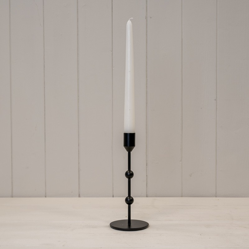 Black Metal Taper Candle Holders Tall Beaded Candlestick Stand Wedding Dining