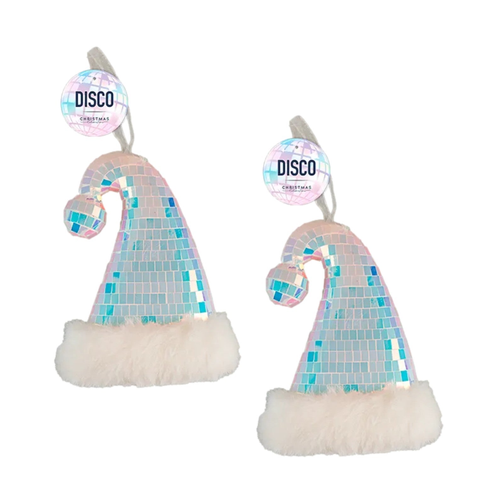 Disco Christmas Tree Hanging Iridescent Mirror Ornaments Xmas Festive Home Party