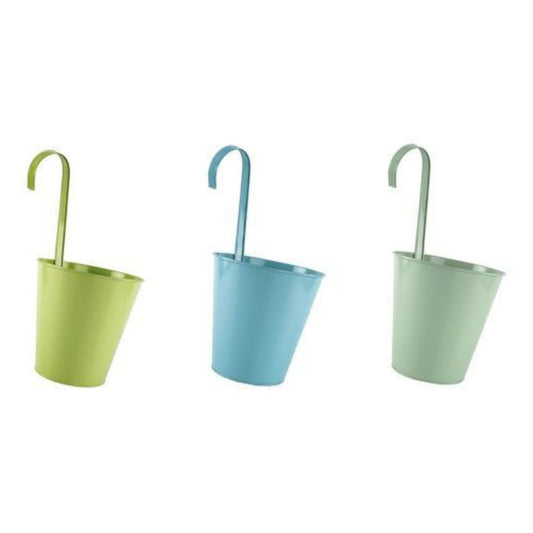 3Pc Assorted Metal Wall Hanging Planters 35cm Balcony Garden Flower Plant Pot
