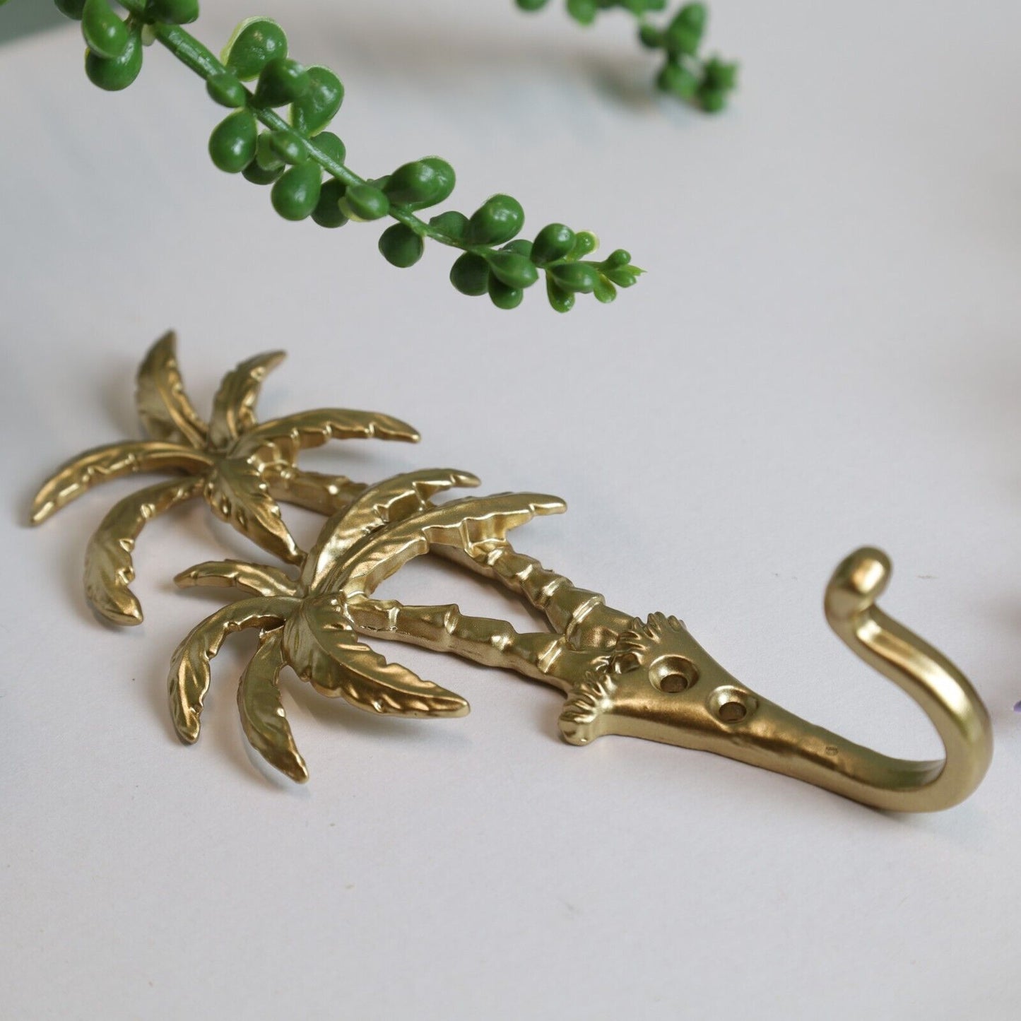 Palm Tree Gold Wall Hook Metal Clothes Scarf Leads Keys Hanger Home Decor Hooks