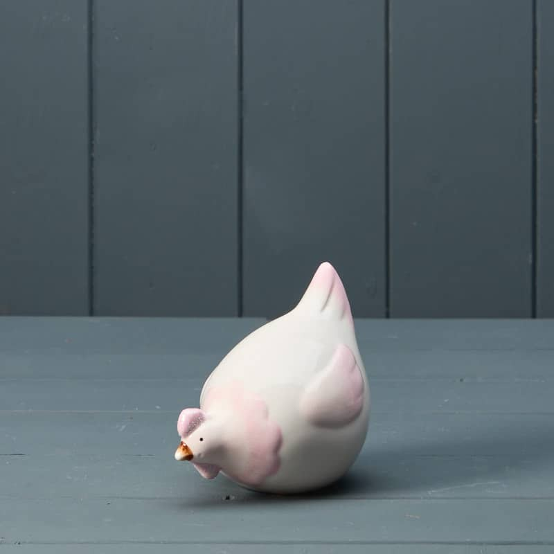 Ceramic Chicken Ornaments Multicolour Gloss Spring Home Shelf Sitter Figurine