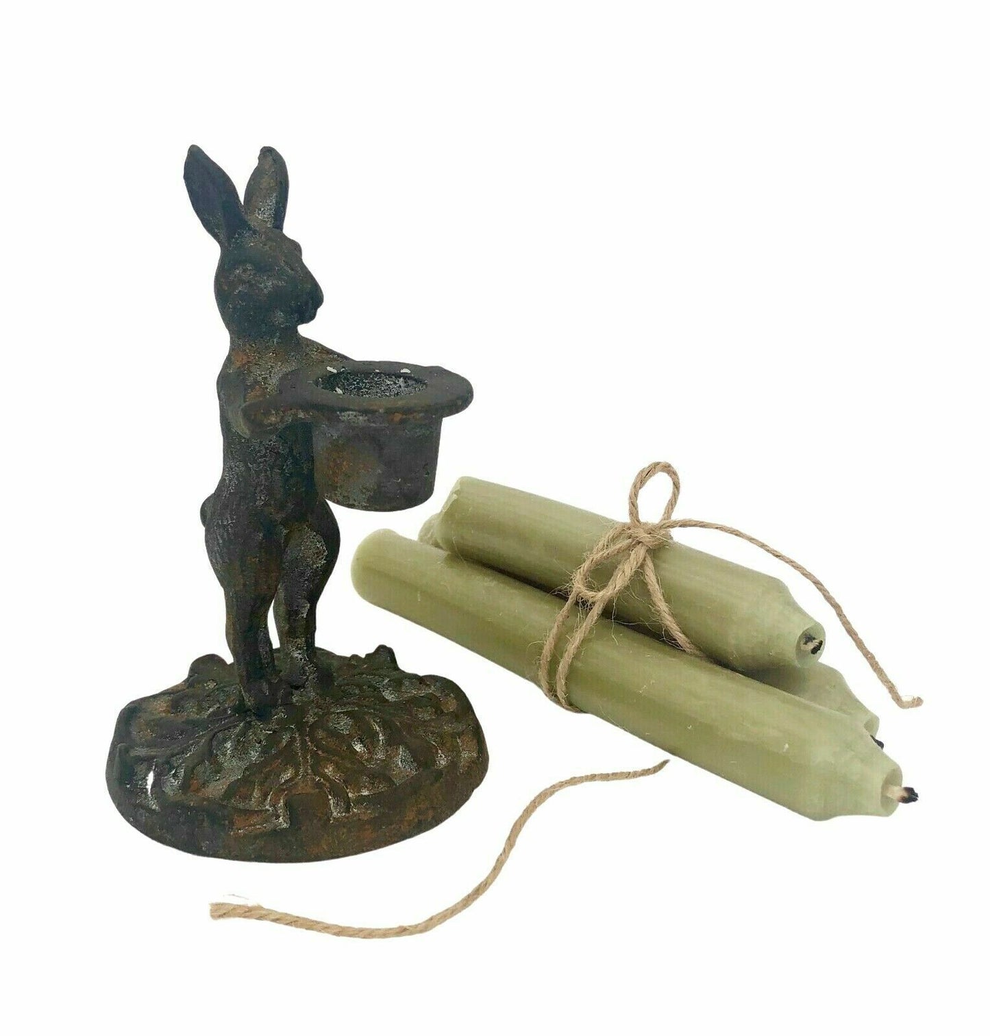 10 Antique French Style Rabbit Hare Candlestick Candle Holder Xmas Dinner Table