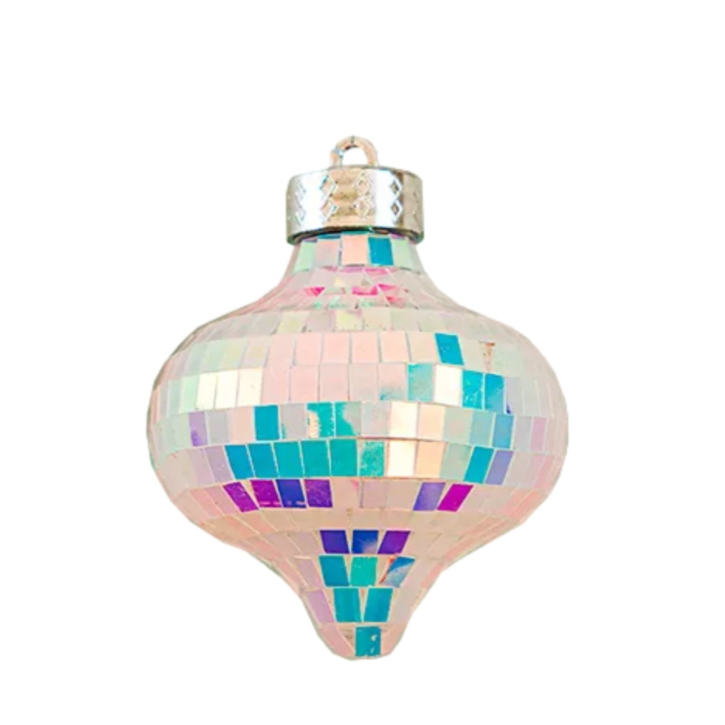 Disco Christmas Tree Hanging Iridescent Mirror Ornaments Xmas Festive Home Party
