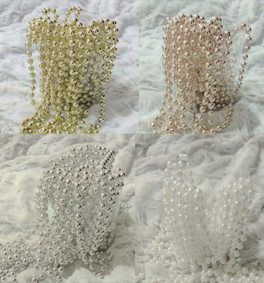 15m Plastic Beads Chain Pearls Garland Christmas Tree Party Home Decoration