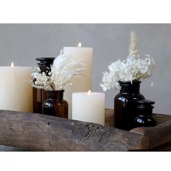 5Pc Old French Apothecary Glass With Lid  Mocca by Chic Antique Botanical Jar