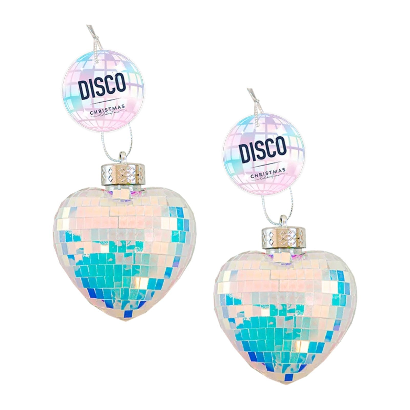 Disco Christmas Tree Hanging Iridescent Mirror Ornaments Xmas Festive Home Party