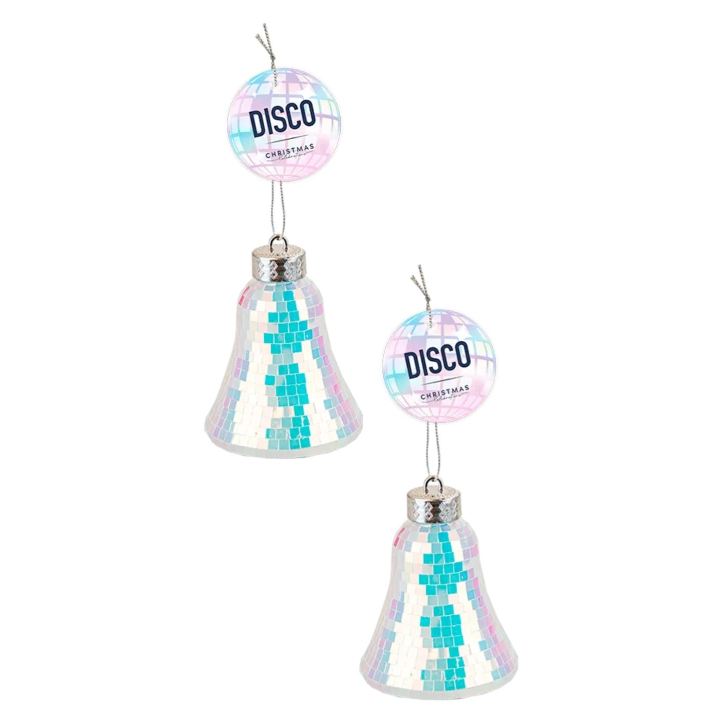 Disco Christmas Tree Hanging Iridescent Mirror Ornaments Xmas Festive Home Party