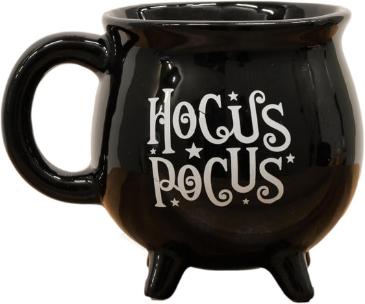 Hocus Pocus Black Cauldron Mug with Feet 450ml Coffee Tea Cup Halloween Festive