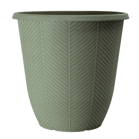 Round Tall Plastic Green Plant Pot 31cm Outdoor 13L Flower Garden Planter Cover