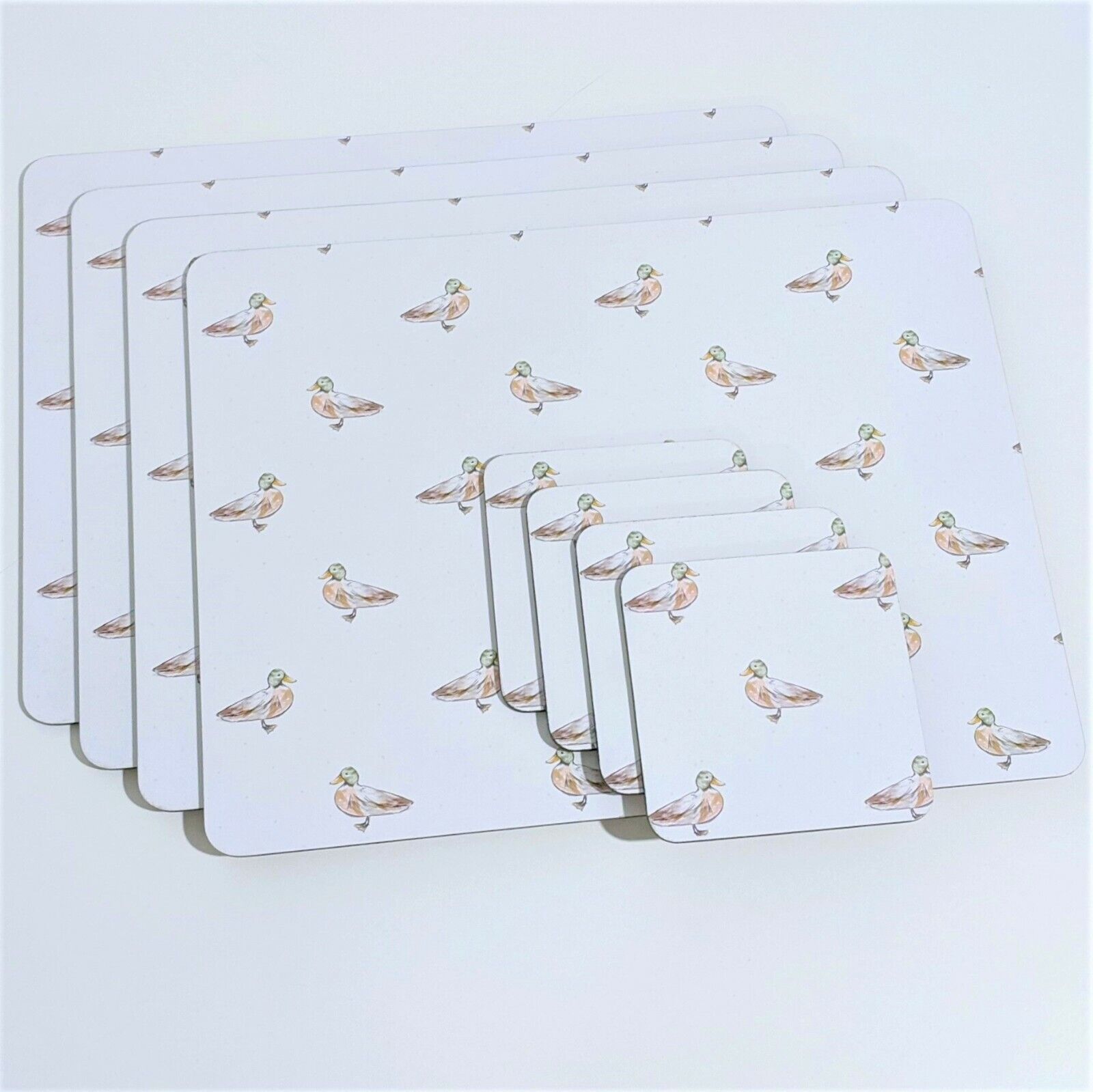 Set of 4 Marble Effect Geometric Table Placemats Coasters Dining Cork Mats 