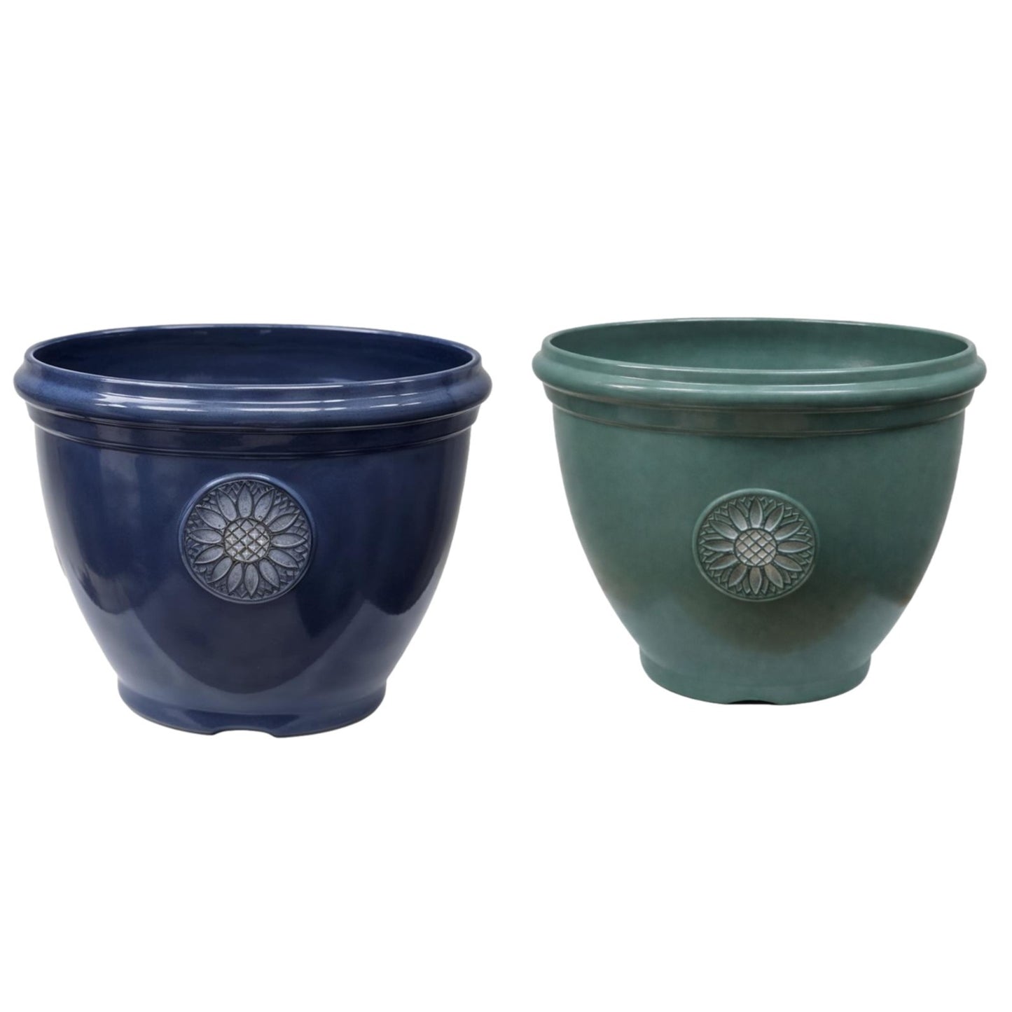Round Plant Pot 30cm Garden Outdoor 11L Pot Sunflower Planter Glossy Home Decor