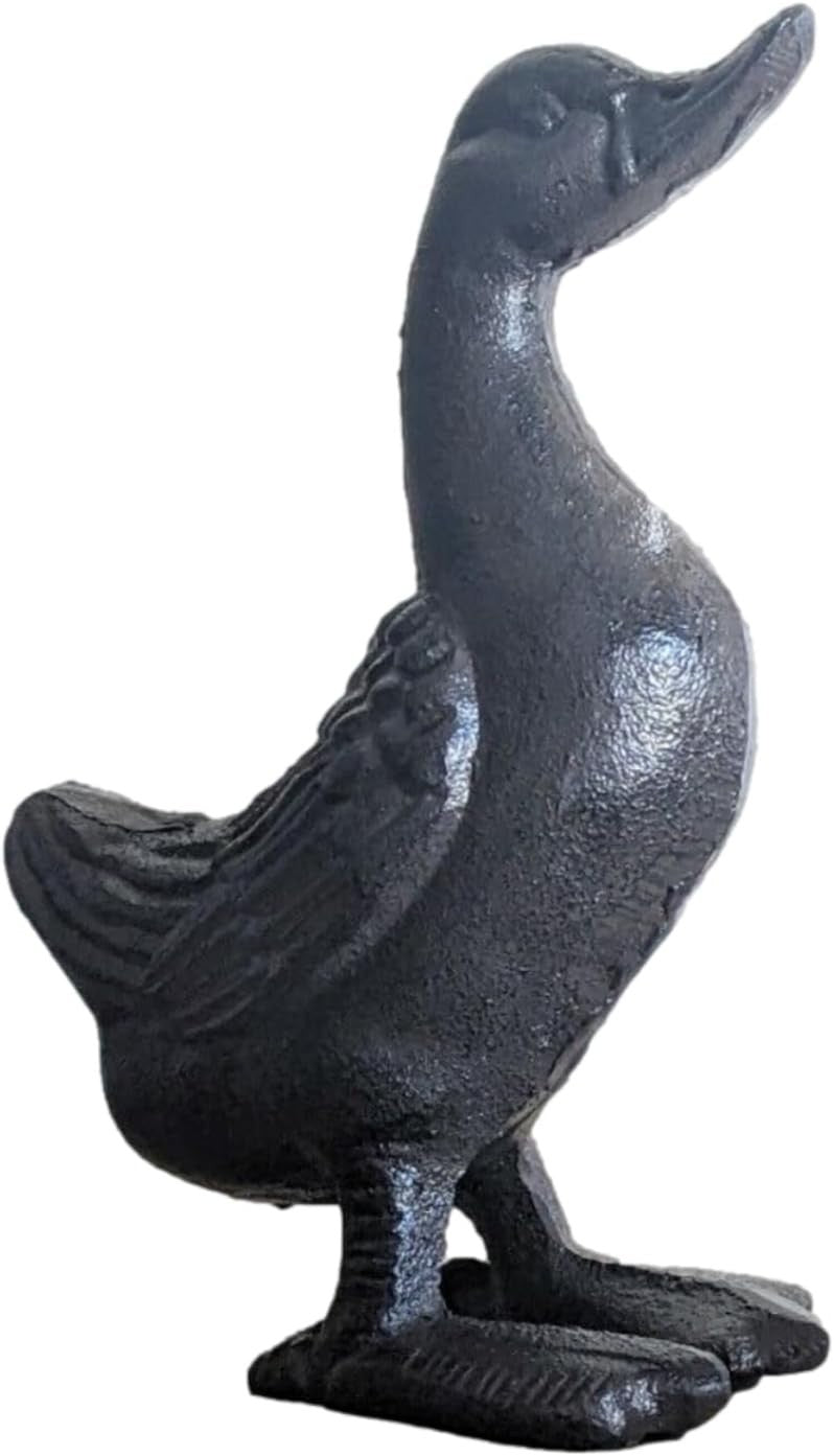 Cast Iron Duck Garden Ornament Rustic Bird Statue Farmhouse Patio Pond Wildlife