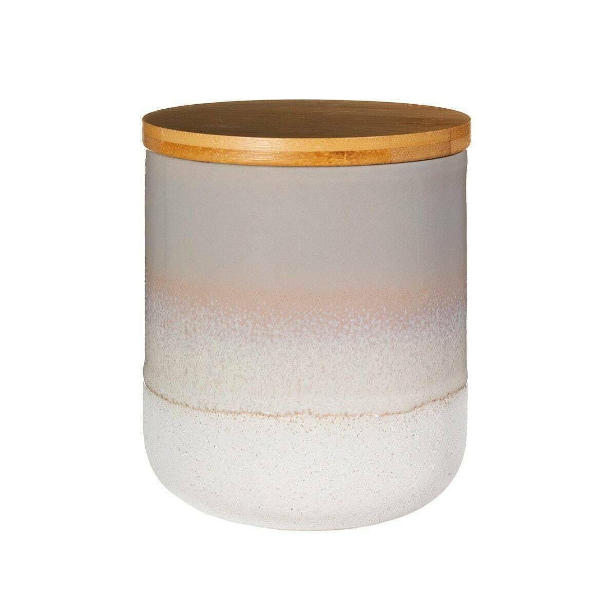 Ceramic Tea Coffee Sugar Biscuits Cookies Canister Storage Jars With Wooden Lids