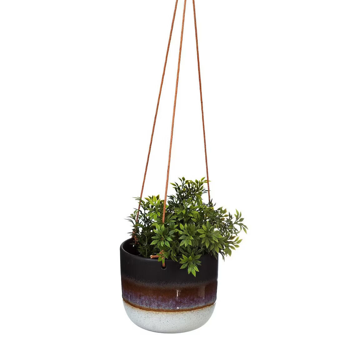 Ombre Effect Hanging Plant Pot Cover Planter Ceramic Rope Hanging Planter Yellow