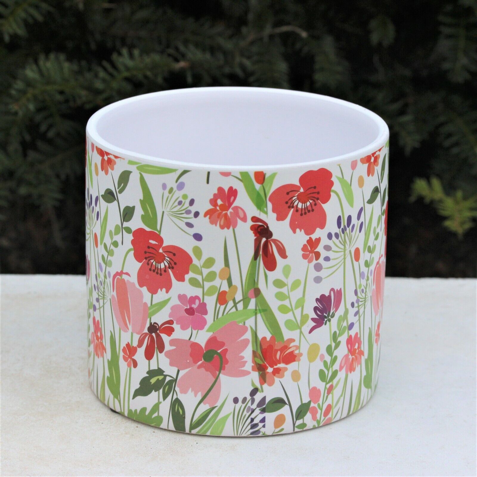 Round Ceramic Green Gold Floral Indoor Plants Flowers Herb Pots Planters Vase 