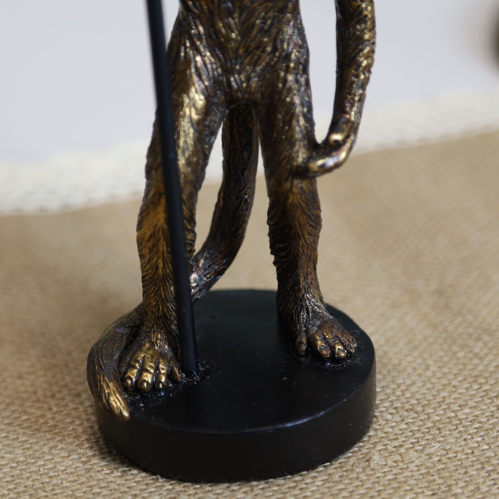 24cm Antique Copper Resin Monkey Tapered Candle Stick Holder Animal Statue