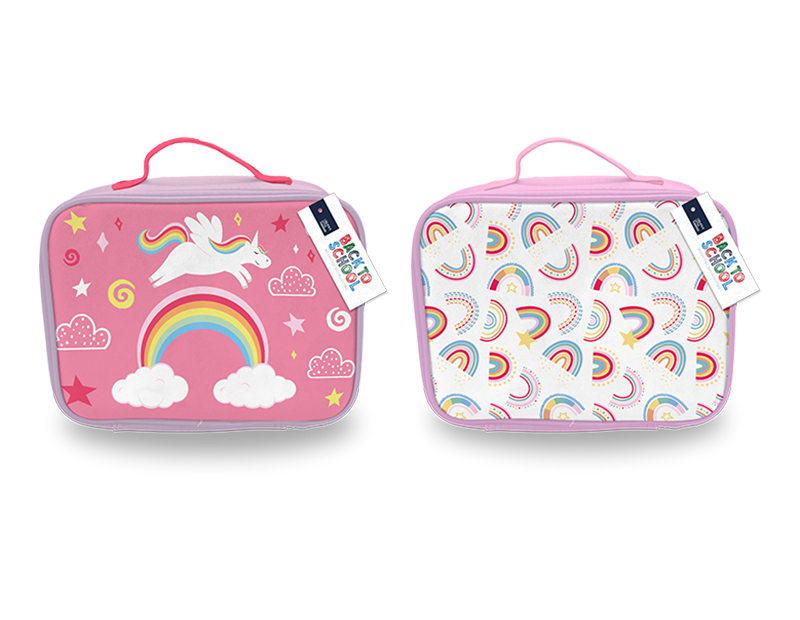 400ml Kids Printed Plastic Bottle With Straw, Textured PU Lunch Bag With Zip