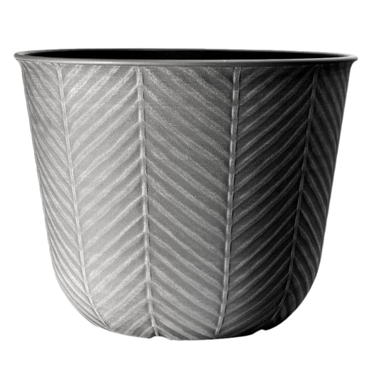 Round Plastic Silver Grey Plant Pot 46cm Outdoor 41L Flower Garden Planter Cover
