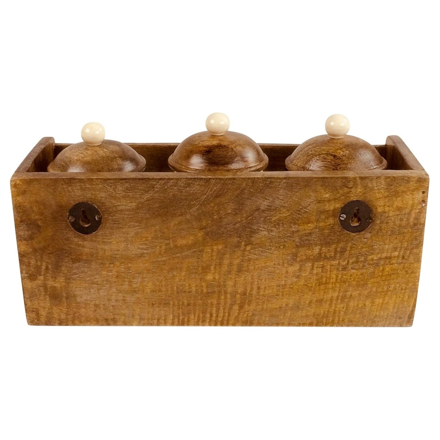 Ceramic Coffee Tea Sugar Jars Cream Airtight Lids Brown Wooden Rack Kitchen