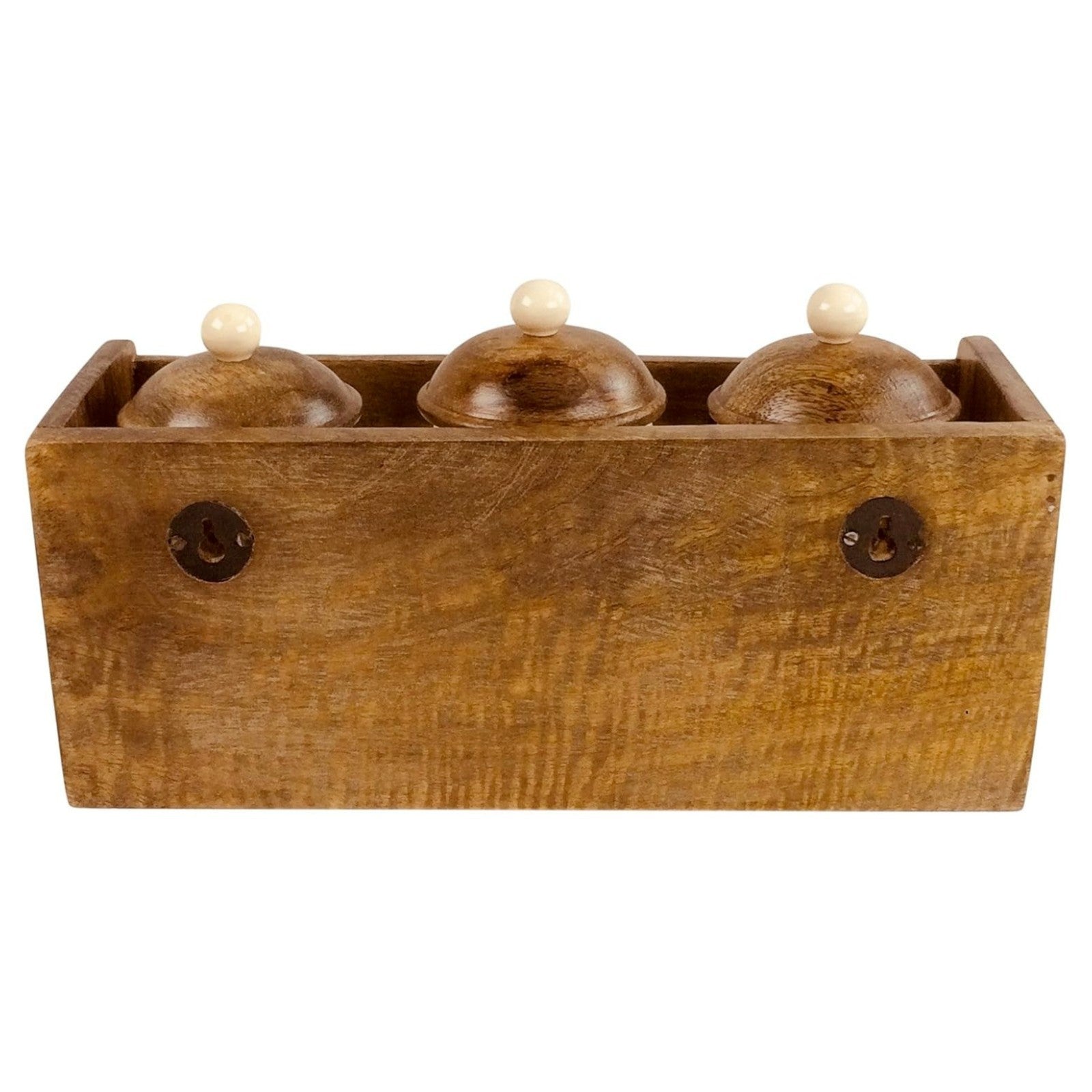 Ceramic Coffee Tea Sugar Jars Cream Airtight Lids Brown Wooden Rack Kitchen
