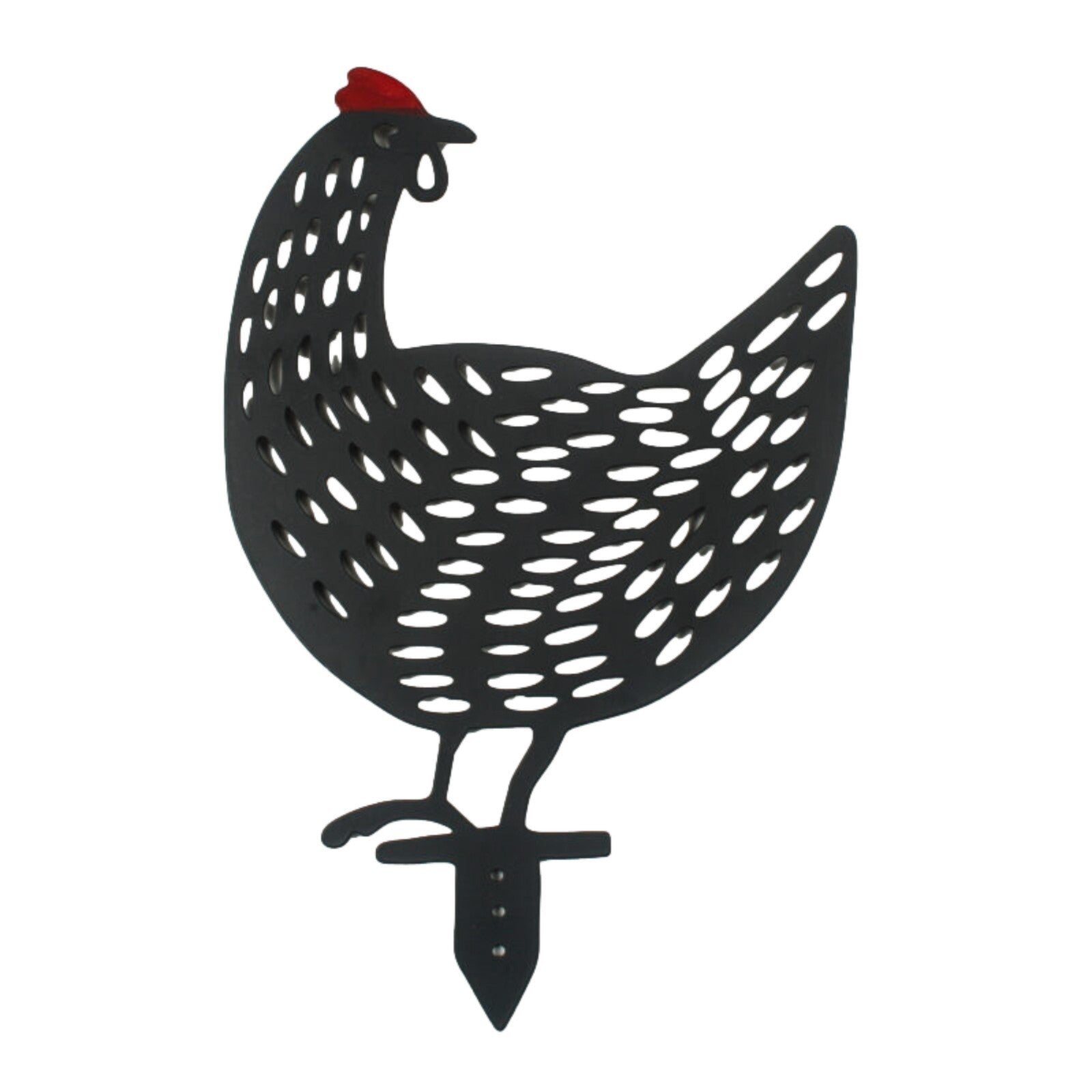 Metal Coated Chicken Stake Outdoor Gaden Lawn Plaque Decor Ornament