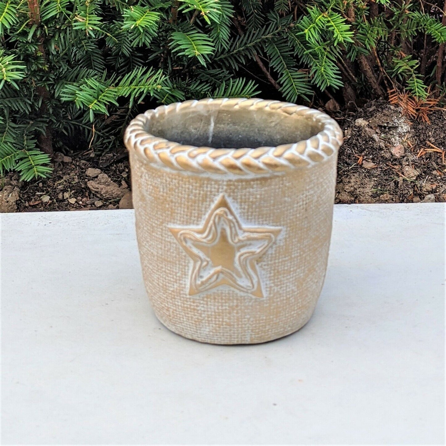 Round Ceramic Green Gold Floral Indoor Plants Flowers Herb Pots Planters Vase 