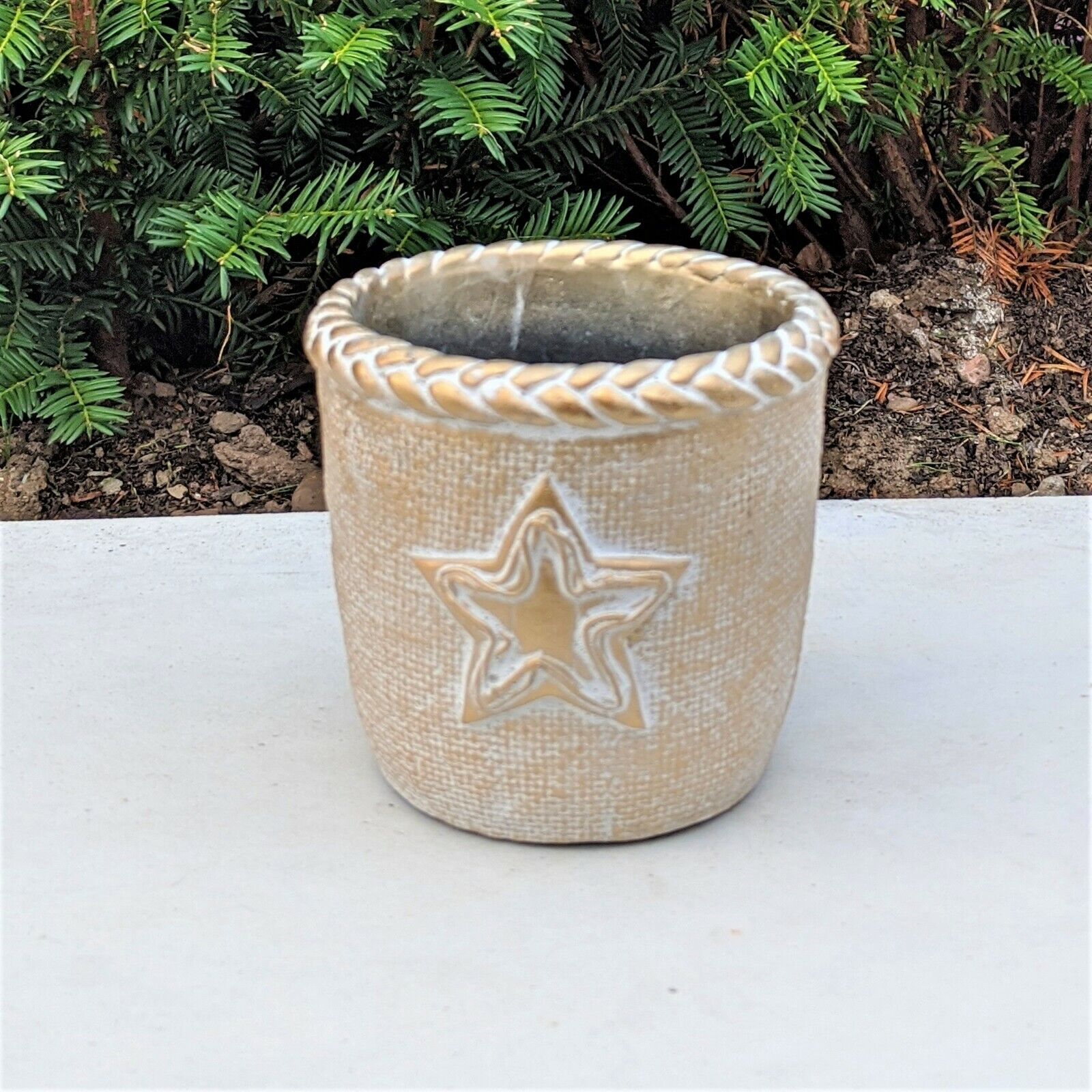 Round Ceramic Green Gold Floral Indoor Plants Flowers Herb Pots Planters Vase 