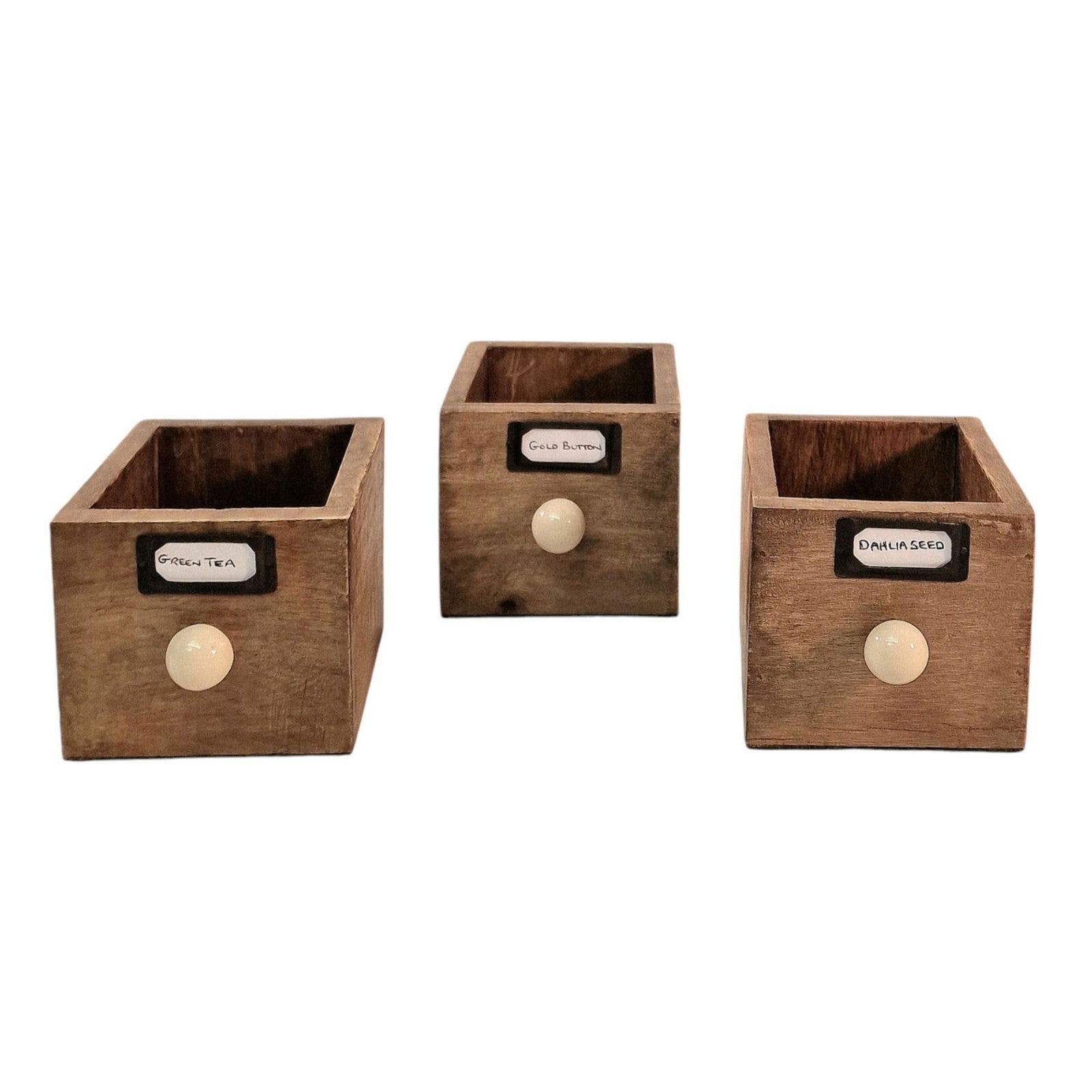 12 Drawer Solid Mango Wooden Trinket Chest/Draw With Ceramic Knob Handles