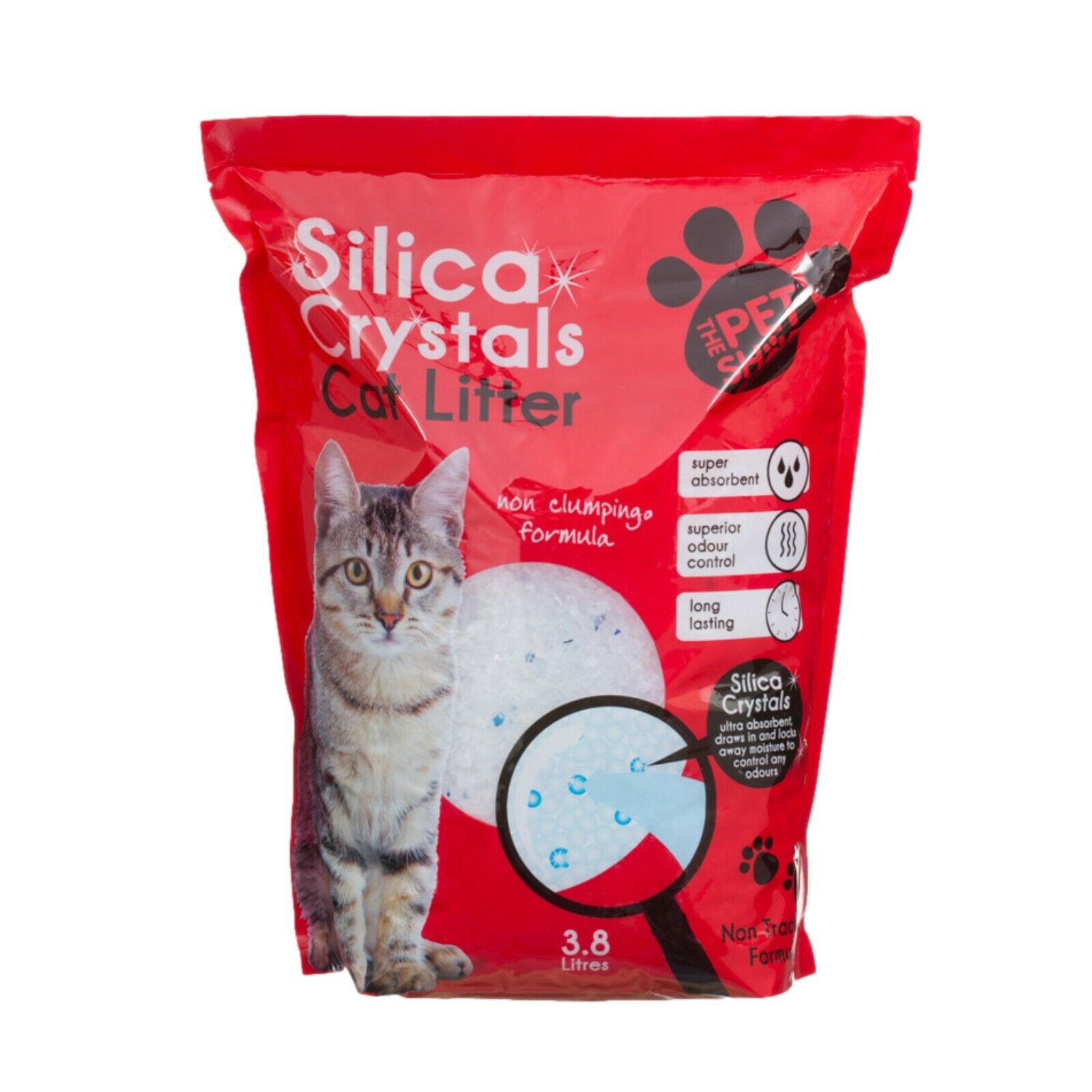 4x 3.8L Silica Crystals Cat Litter Moisture Odour Absorbent Anti Bacterial 