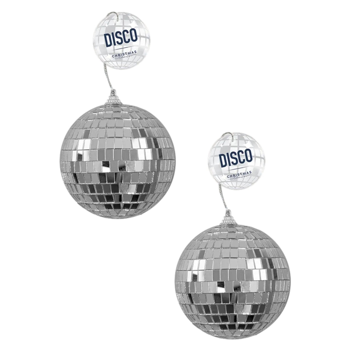 2Pc Disco Ball Mirror Bauble Christmas Tree Hanging Xmas Party Festive Ornament