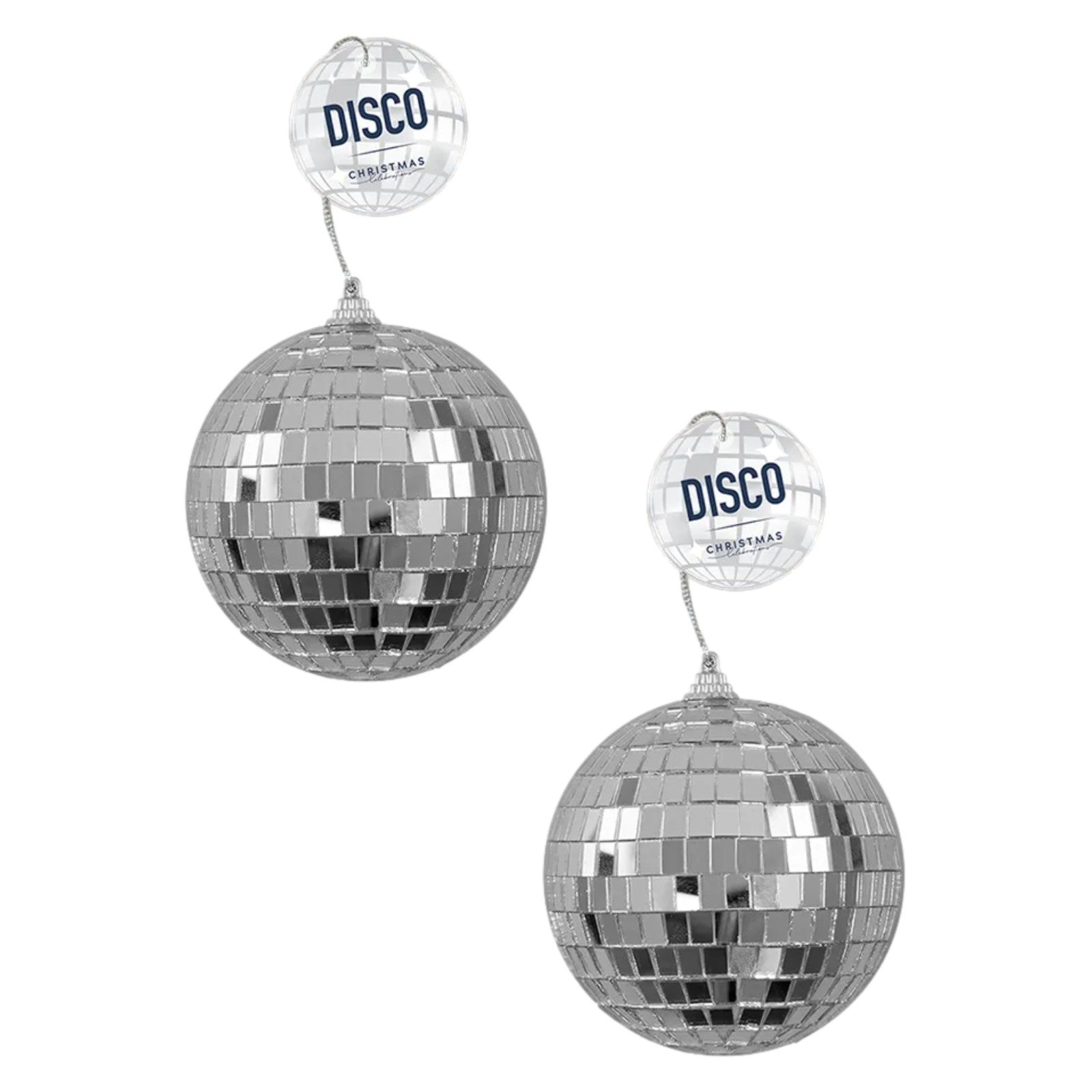 2Pc Disco Ball Mirror Bauble Christmas Tree Hanging Xmas Party Festive Ornament