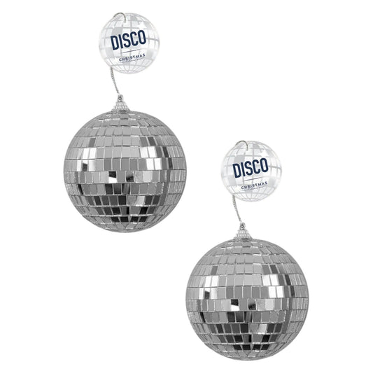 2Pc Disco Ball Mirror Bauble Christmas Tree Hanging Xmas Party Festive Ornament