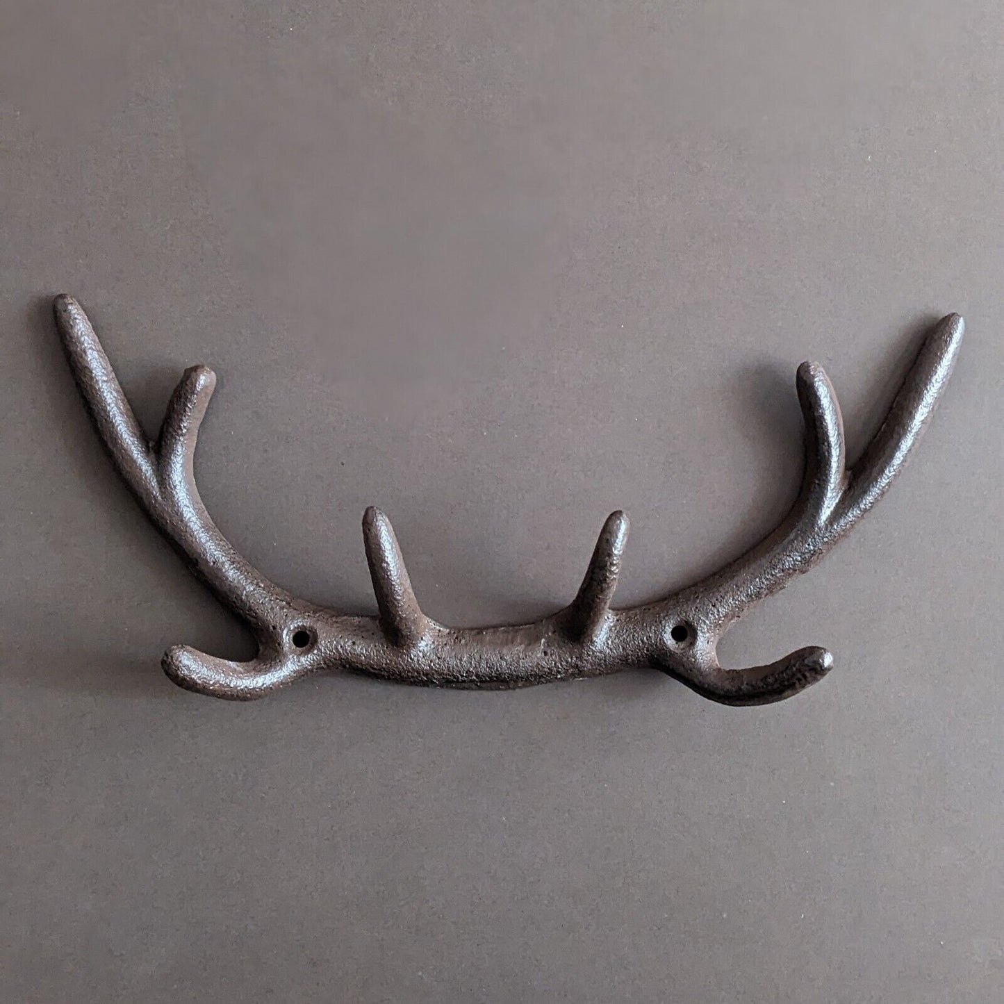 Antler Stag Cast Iron Coat Hat Scarf Keys Wall Mounted Hook Storage Rack Hanger
