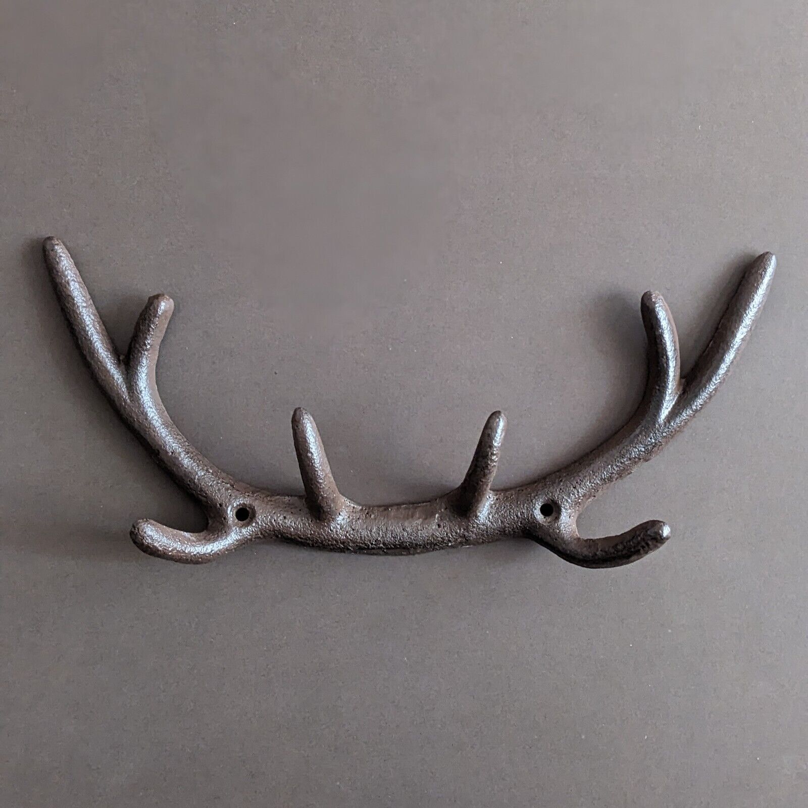 Antler Stag Cast Iron Coat Hat Scarf Keys Wall Mounted Hook Storage Rack Hanger