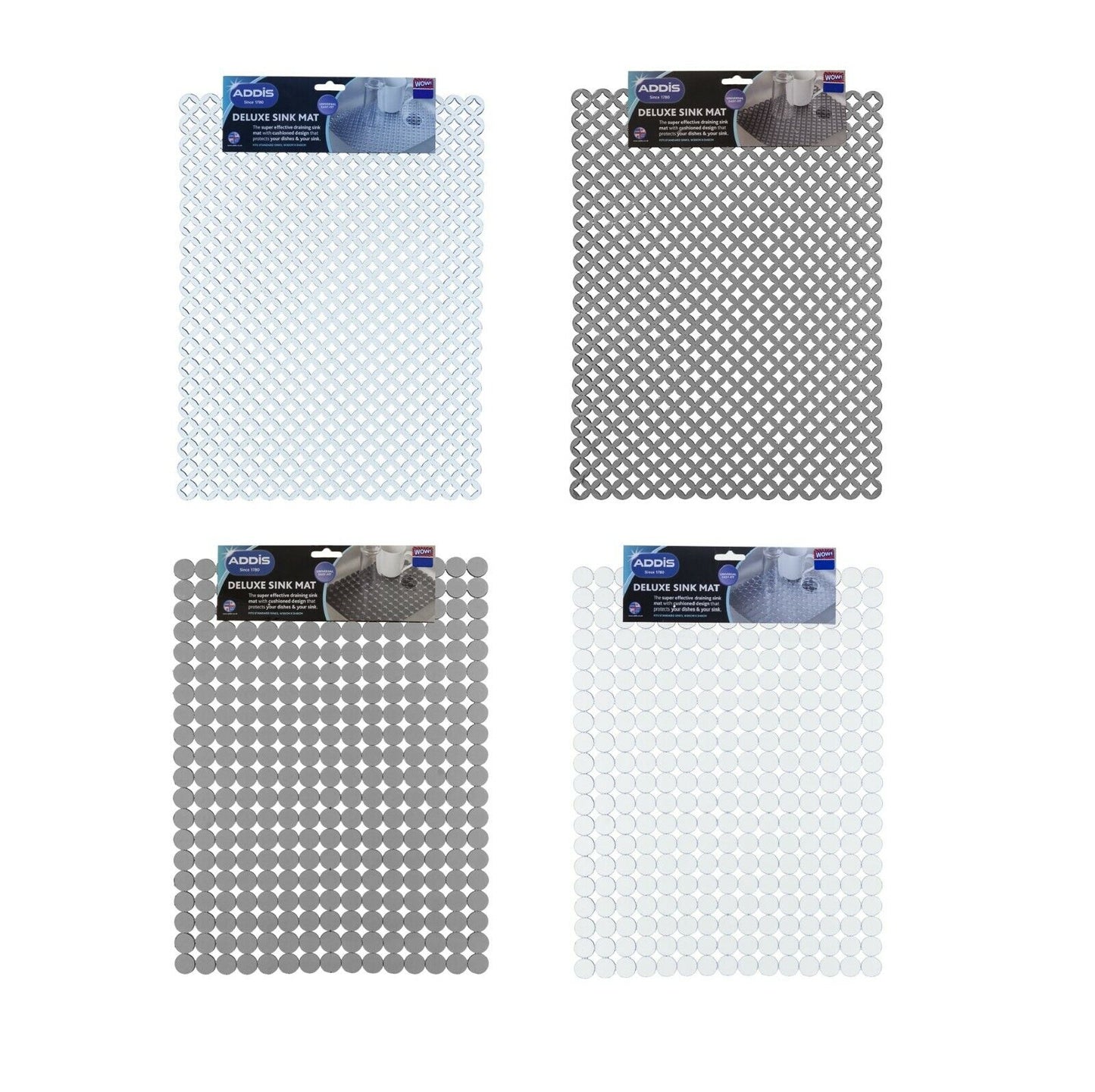 Grey Clear Anti Slip Kitchen Sink Scratch Protector Drainer Sink Mat 