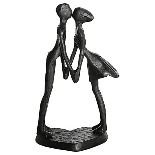 Iron Kissing Couple Art Standing Statue Sculpture Figurine Home Office Ornament