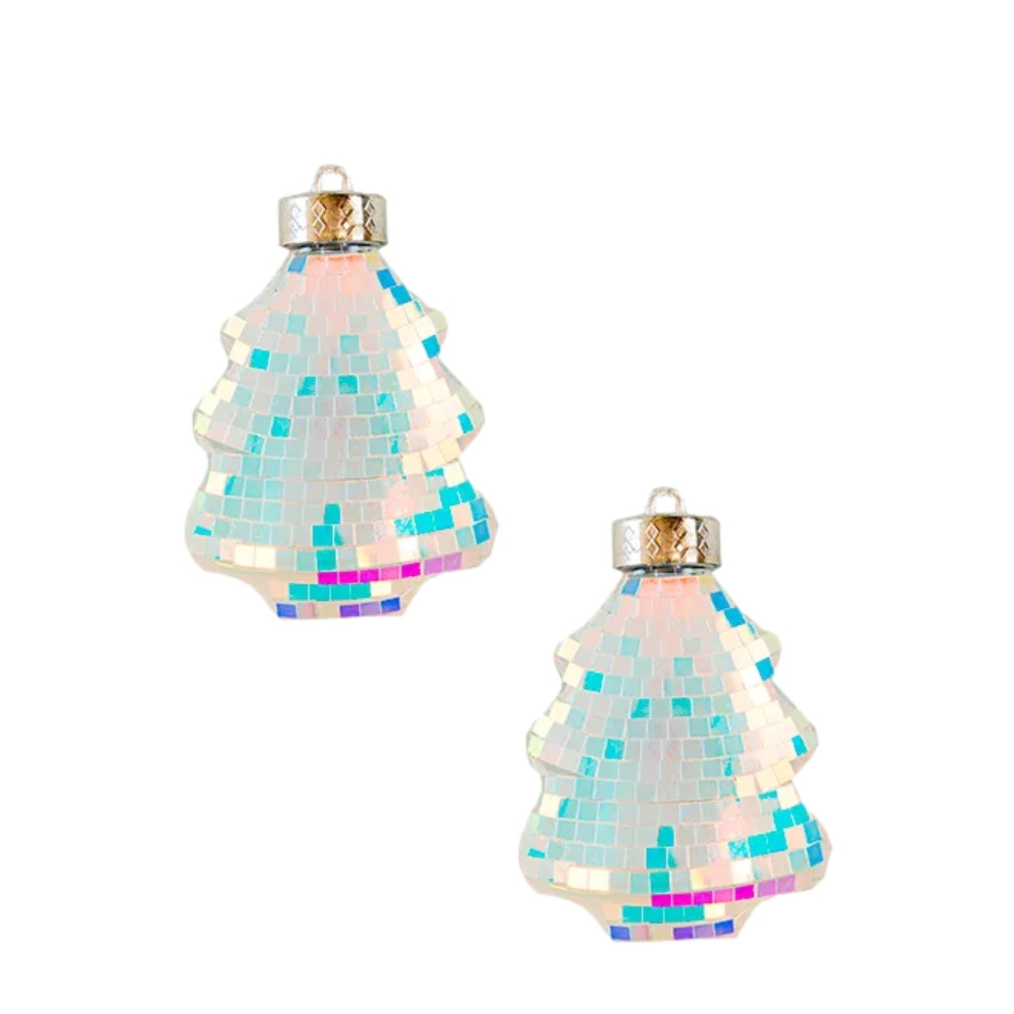 Disco Christmas Tree Hanging Iridescent Mirror Ornaments Xmas Festive Home Party