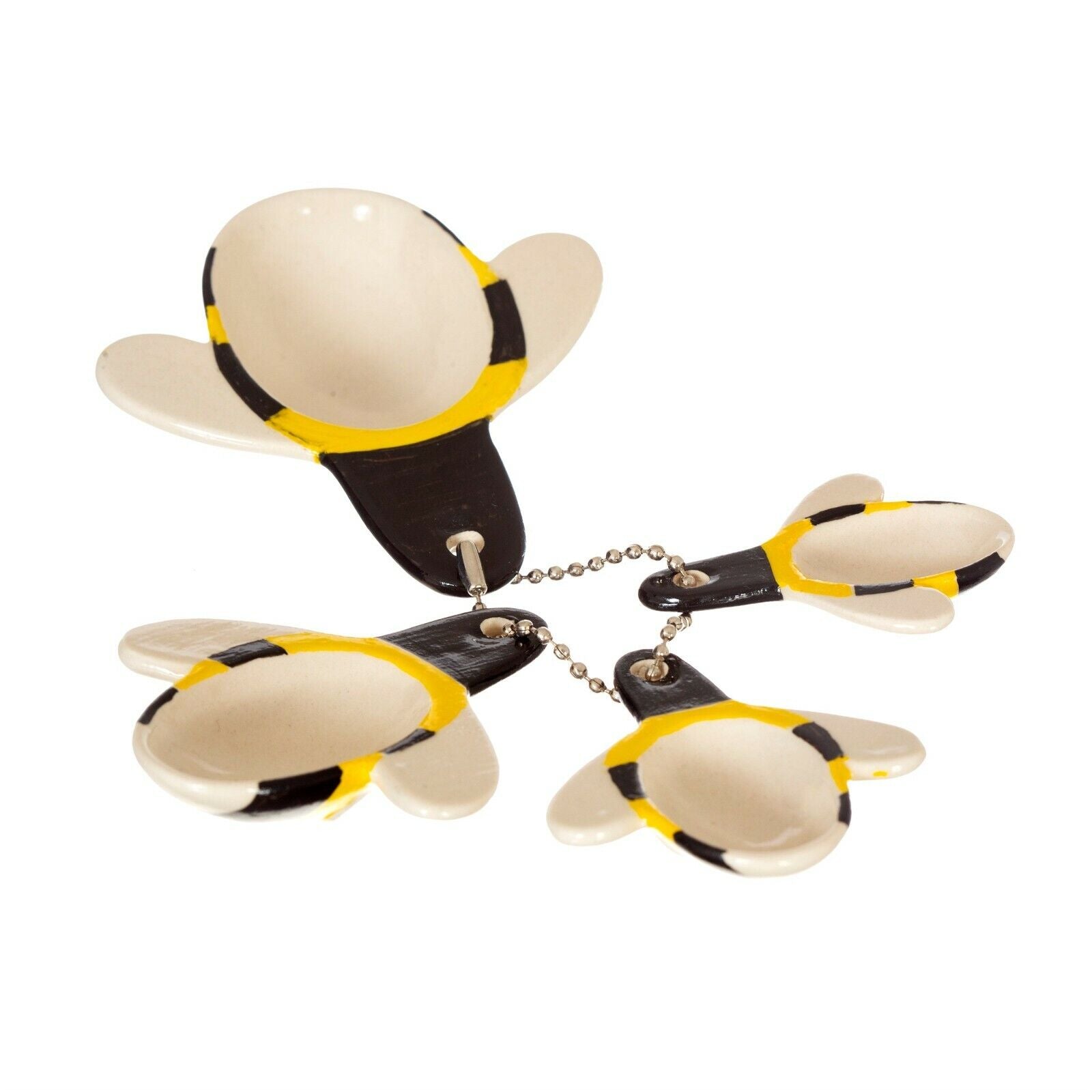 Ceramic Busy Bee Measuring Spoons Tea Tidy Spoon Rest Kitchen Tool Gadget Set