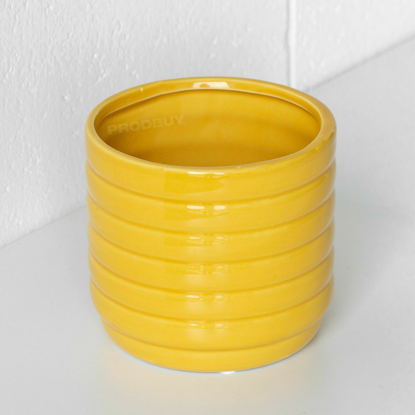 13cm Yellow Plant Pot Honey Bee Hive Design Planter Ceramic House Plant Pot