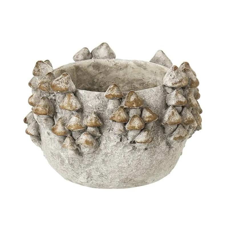 Cement Grey Mushroom Planter 15cm Fairy Garden Plant Pot Indoor Succulent Pot
