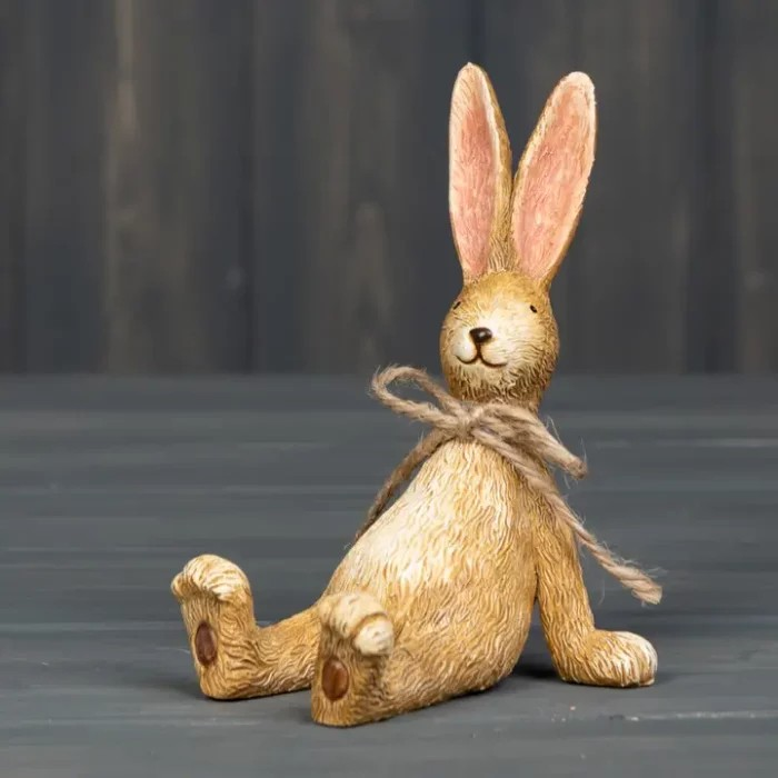 Resin Rabbit Ornament Standing and Sitting Easter Occasion Shelf Sitter Decor