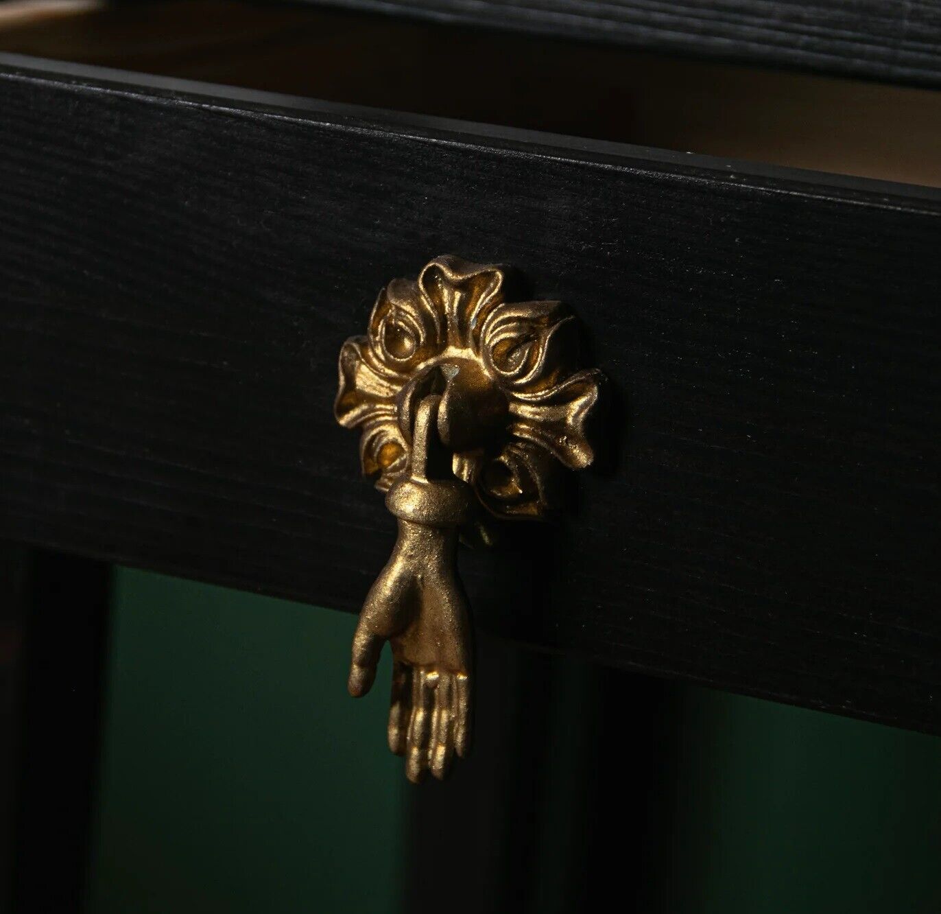 Set of 2 Gold Metal Drawer Door Pulls Cabinets Knobs Pendant Handles Vintage