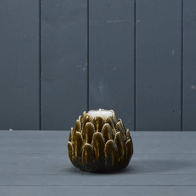 Reactive Glazed Ceramic Flower Tealight Candles Holders Petals Christmas Decor