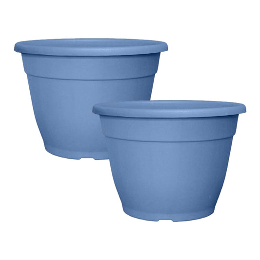 Round Plastic Plant Pot 30cm Pastle Blue 9.5L Home Garden Outdoor Planter Cover
